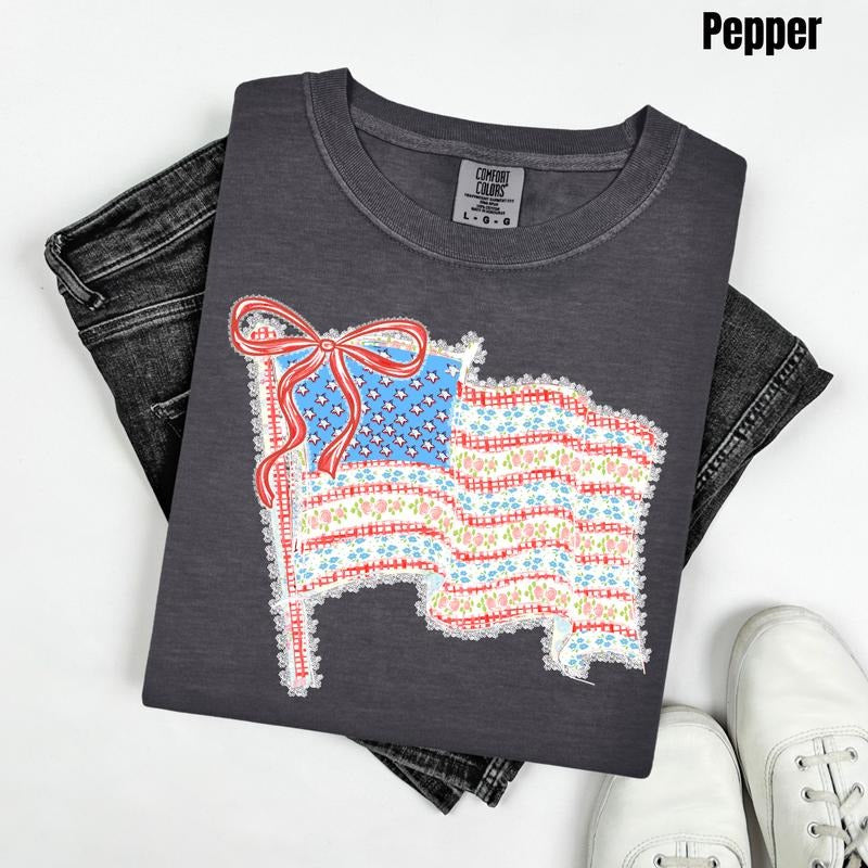 USA Aesthetic Flag Comfort Colors T-Shirt 'NLB' Hoodie, Sweatshirt | InkThreadWorks.com