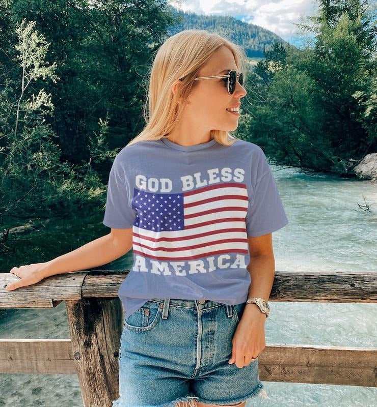 USA Flag Shirt, 4th of July Shirt, Big USA Tshirt, God Bless America Shirt, Christian Shirt, Unisex Shirt Hoodie, Sweatshirt