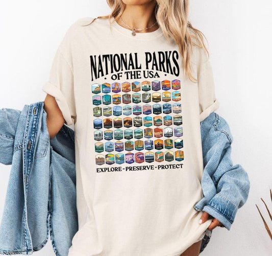 USA National Parks Shirt, National Parks Sweatshirt, American National Parks Laser Engraving Shirt, Protect National Park Shirt