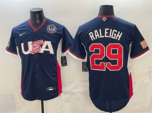 USA Baseball #29 Cal Raleigh Navy 2026 World Baseball Classic United States