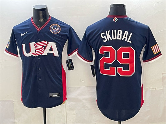 USA Baseball #29 Tarik Skubal Navy 2026 World Baseball Classic United States