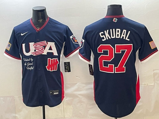 USA Baseball x Undefeated #27 Tarik Skubal Navy 2026 World Baseball 26 World Cup