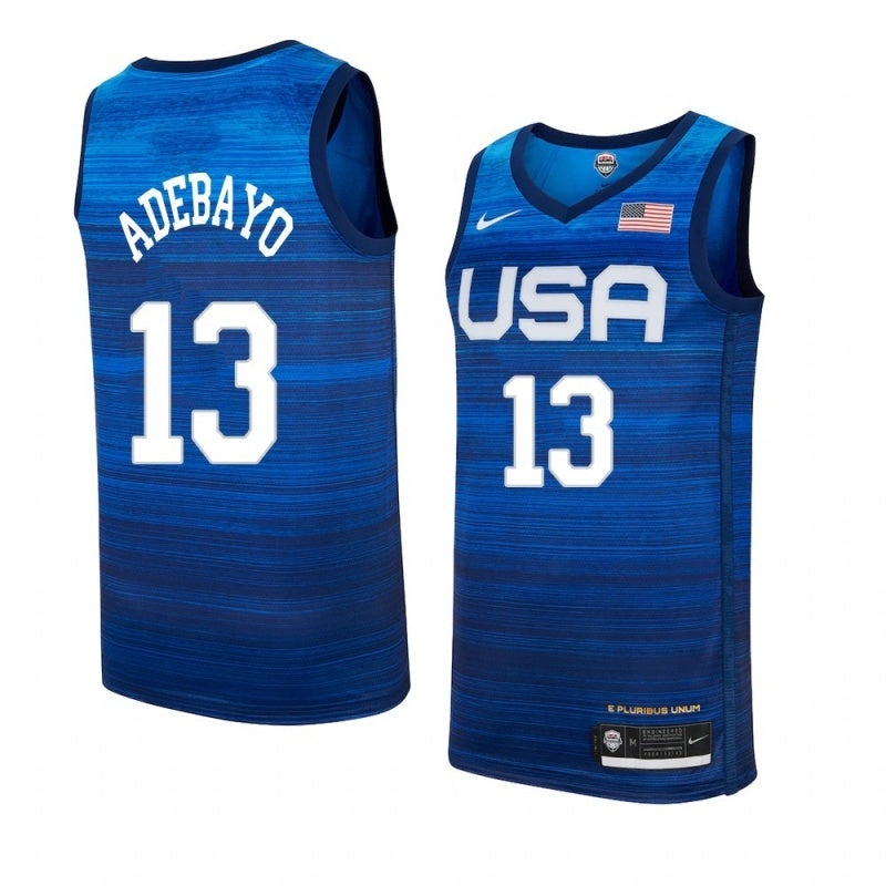 USA Dream Team 14 #13 Adebayo Tokyo Olympics Team USA Blue Style 1