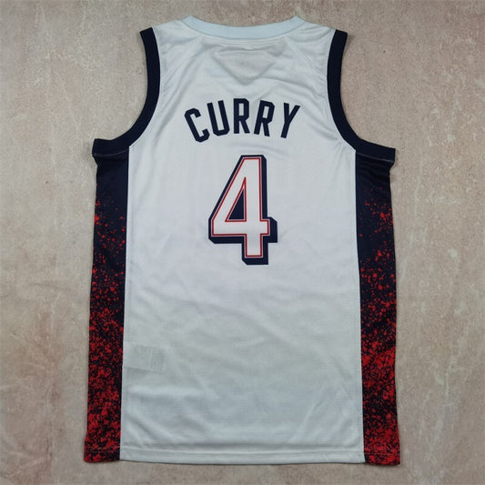 USA #4 Stephen Curry Hot Press Dream Team 16 White s-xxl Style 1