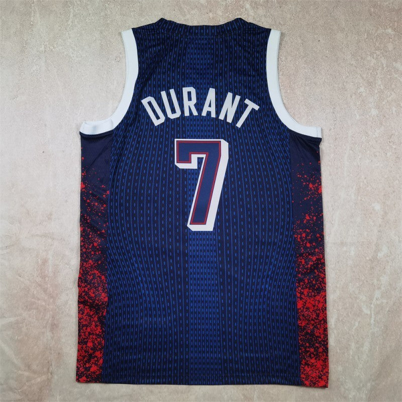 USA #7 Kevin Durant Hot Press Dream Team 16 Navy Striped 6 # s-xxl Style 1