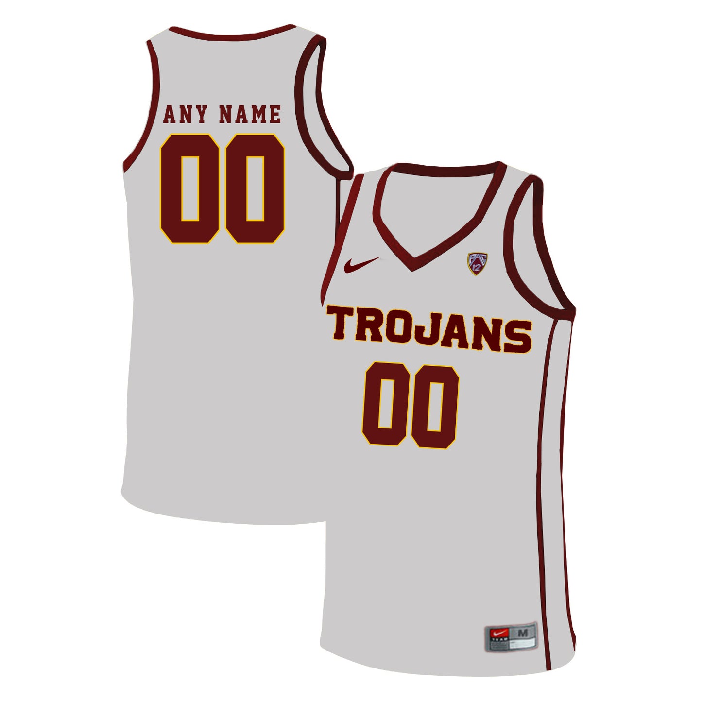 USC Trojans Any Name 00 White Basketball