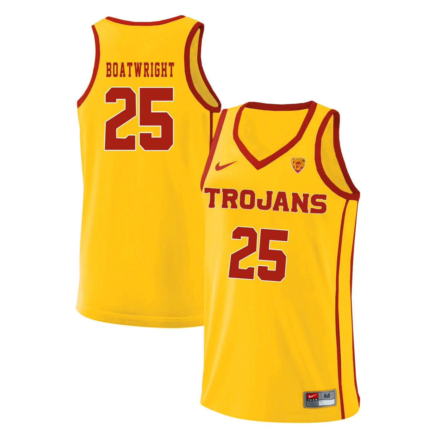 USC Trojans Boatwright 25 Yellow Basketball