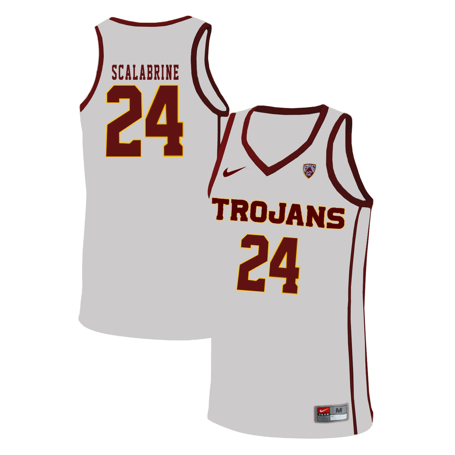 USC Trojans Scalabrine 24 White Basketball