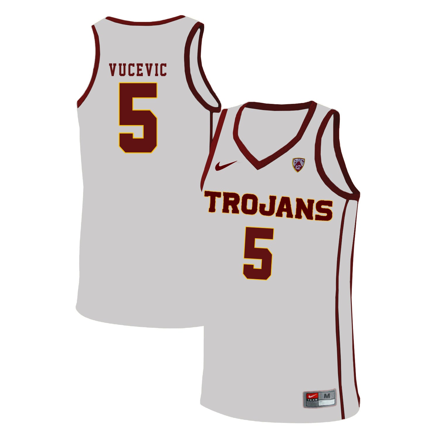 USC Trojans Vucevic 5 White Basketball