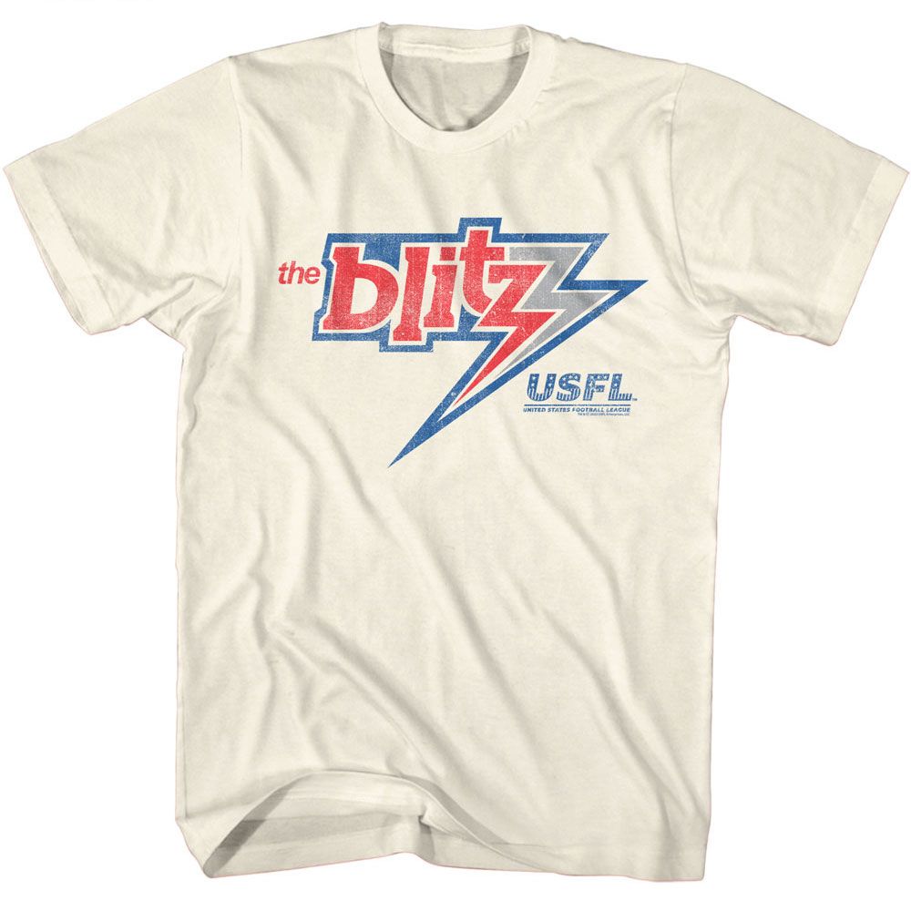 USFL - Blitz - American Classics - Solid Off-White Adult Short Sleeve T-Shirt