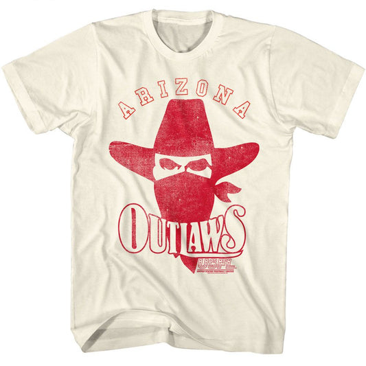 USFL - Outlaws - American Classics - Solid Off-White Adult Short Sleeve T-Shirt Style001