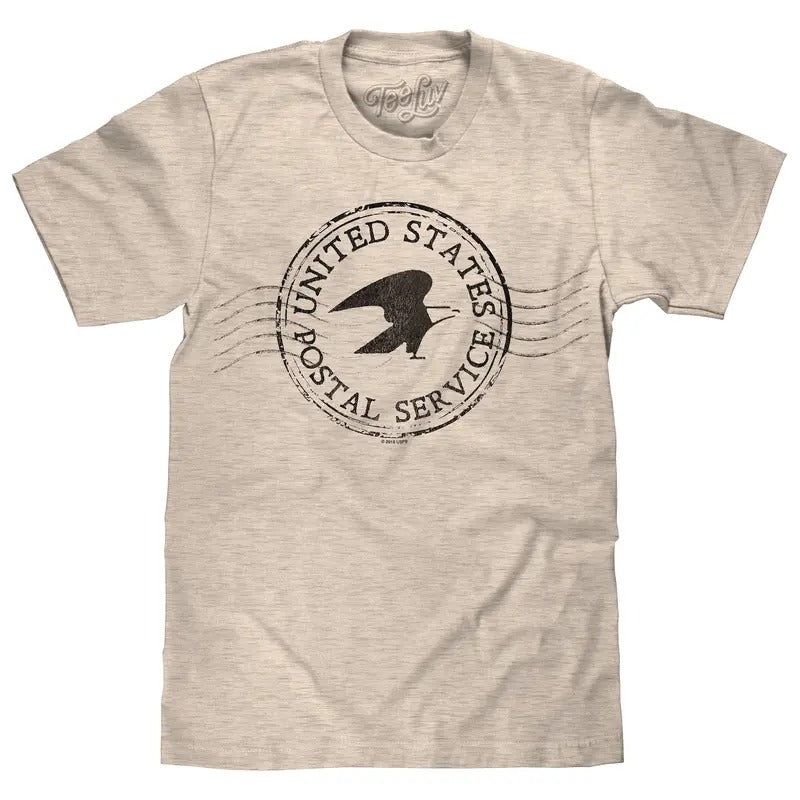 USPS Postmark T-Shirt - Oatmeal Hoodie, Sweatshirt | InkThreadWorks.com