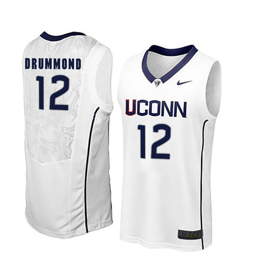 Uconn Huskies DRUMMOND 12 Men White