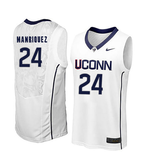 Uconn Huskies MANRIQUEZ 24 Men White