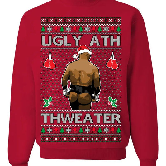 Ugly Ath Mike Tyson Sweatshirt Viral Christmas Sweater Crewneck Sweatshirt, Ugly Ass Boxing Fight Meme Men Women Shirt,...
