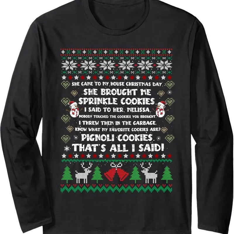 Ugly Christmas Sweater Long Sleeve T-Shirt Hoodie, Sweatshirt | InkThreadWorks.com