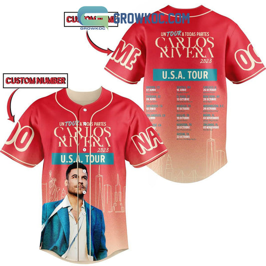 Un Tour A Todas Partes Carlos Rivera USA Tour 2023 Personalized Baseball Jersey