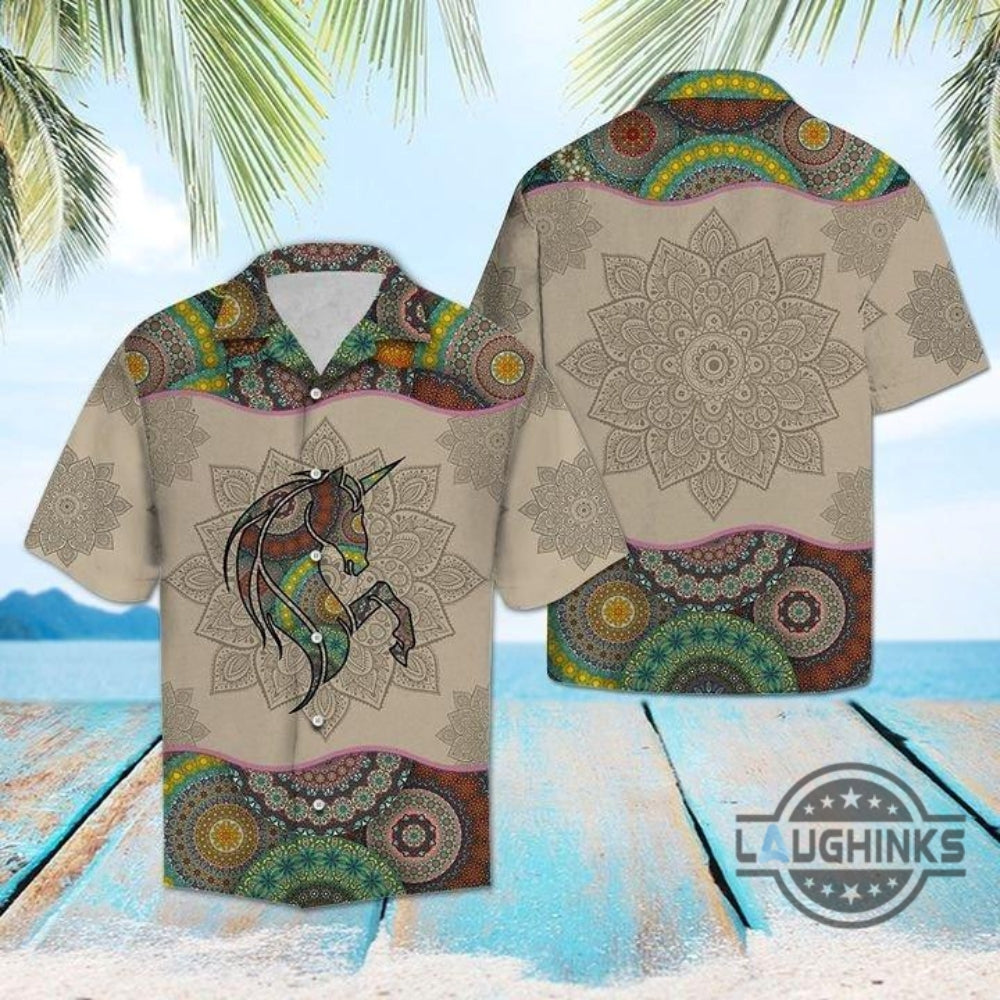 Unicorn Mandala Hawaiian Shirt 131 Aloha Hawaii Shirts Aloha Summer Beach Button Up Shirts And Shorts NEW