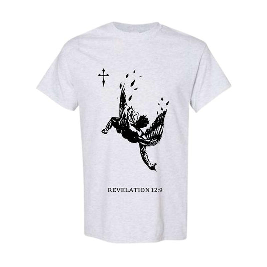 Unisex Men's Angel & Letter Print Round Neck Drop Shoulder Tee, Tee Gift for Friends, Available in All Sizes, Full Color,...