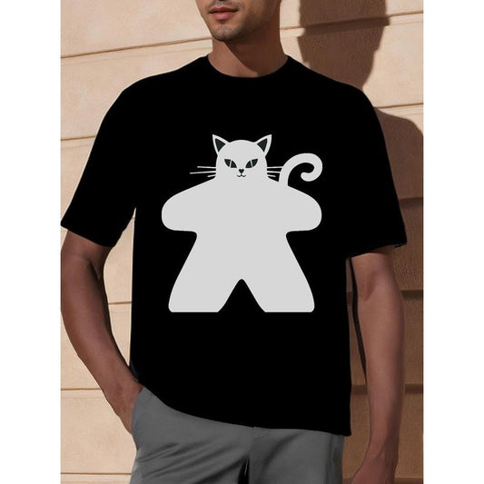 Cat Meeple 100% Organic Cotton Men's/ Unisex T-shirt Made in USA Hoodie, Sweatshirt | InkThreadWorks.com
