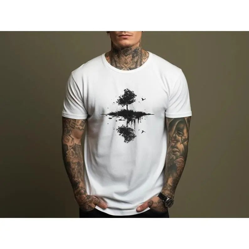 Unisex Tree T-shirt, Unisex T-shirt, Men's T-shirt, Nature Shirt, Green T-shirt, Nature T-shirt, Bird T-shirt Made in USA...