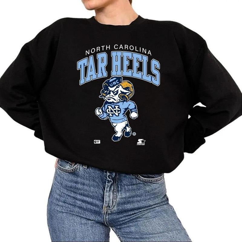 Unisex Vintage 90s University of North Carolina Tar Heels T-Shirt, Sweater, Fan Tee Hoodie Cotton Fabric