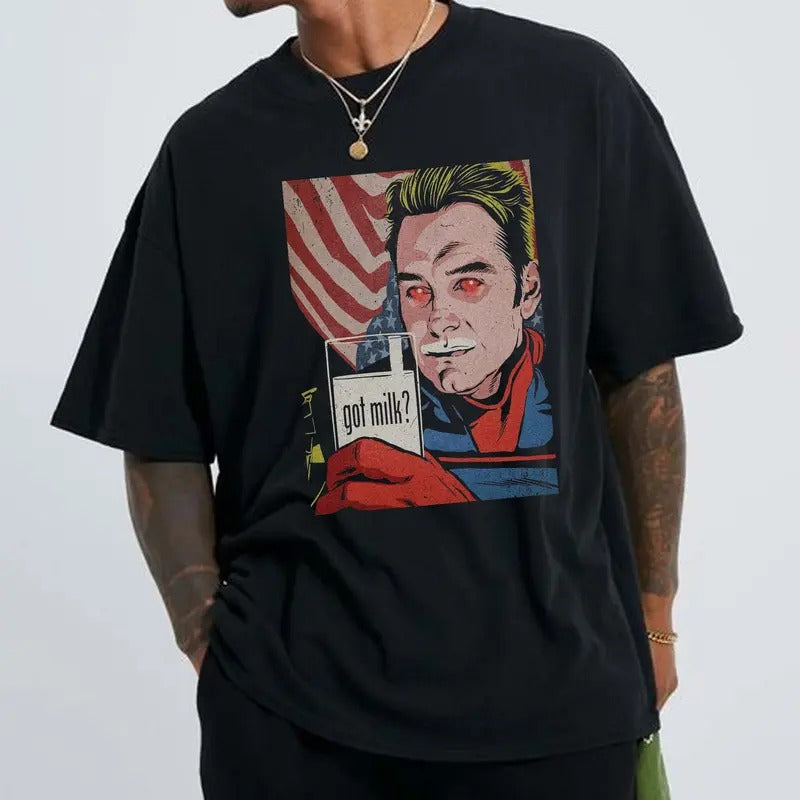 Unisex, Homelander Milk Shirt, the boys homelander shirt, homelander sweatshirt, funny the boys meme shirt, graphic tees