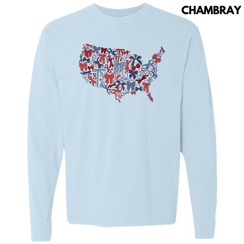 United States Of Bows Long Sleeve Comfort Colors T-Shirt 'NLB' Hoodie, Sweatshirt | InkThreadWorks.com
