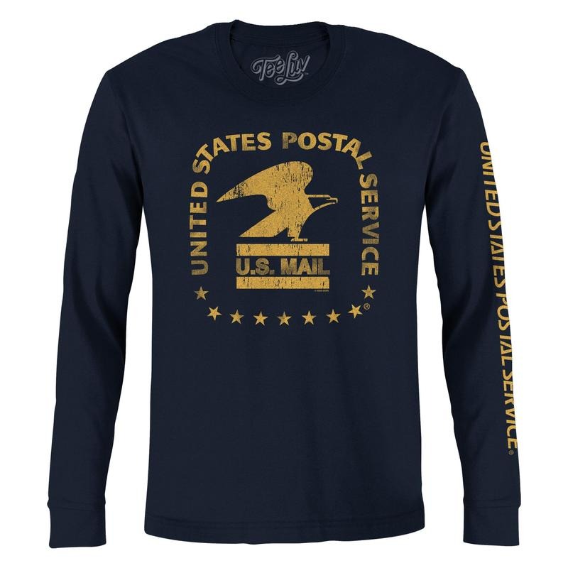 United States Postal Service Eagle Logo Long Sleeve T-Shirt - Navy Blue Hoodie, Sweatshirt | InkThreadWorks.com