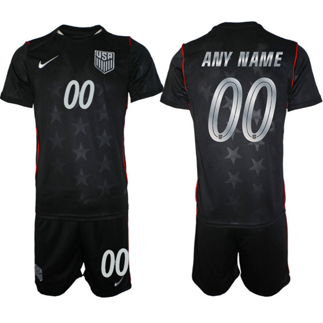 United States Custom Black 2026 Away Soccer Jersey Suit