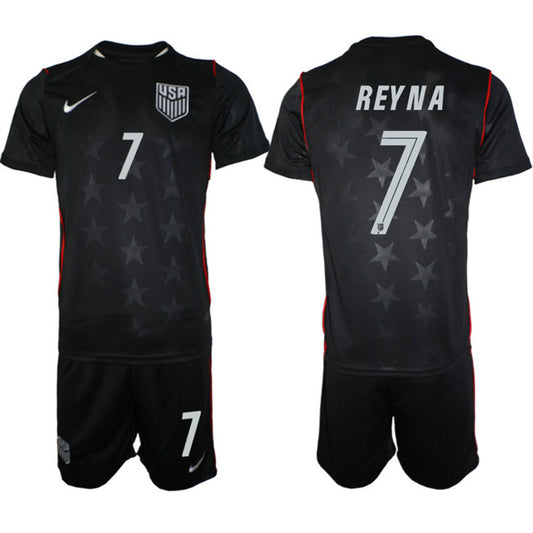 United States #7 Gio Reyna Black 2026 Away Soccer Jersey Suit