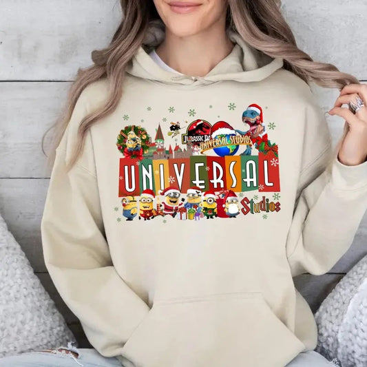 Universall Christmas Studio Shirt, Family Vacation Christmas T Shirt, Xmas Group Shirt, Xmas Trip Shirt, Unisex Sweater Tee Fit Cotton Polyester
