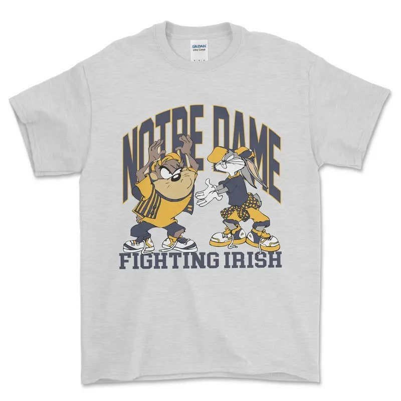 University Of Notre Dame Fighting Irish Looney Tunes T-Shirt, graphic vintage sports tees for men