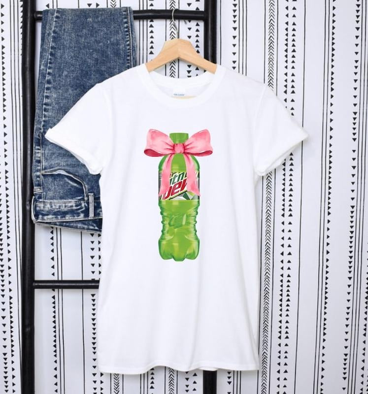 [Up To 5XL] Coquette Diet Mountain Dew, Trendy Coquette Tee, Aesthetic, Soft Girl Era, Cute Coquette Top, Pink Bows,...