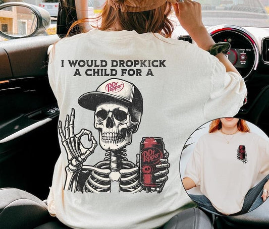 [Up To 5XL] DR. Pepper Shirt, Dr. Pepper Skeleton Shirt, Dr. Pepper Soda, Gift for Her, Gift for Him, Trendy Graphic Shirt, Halloween Gift