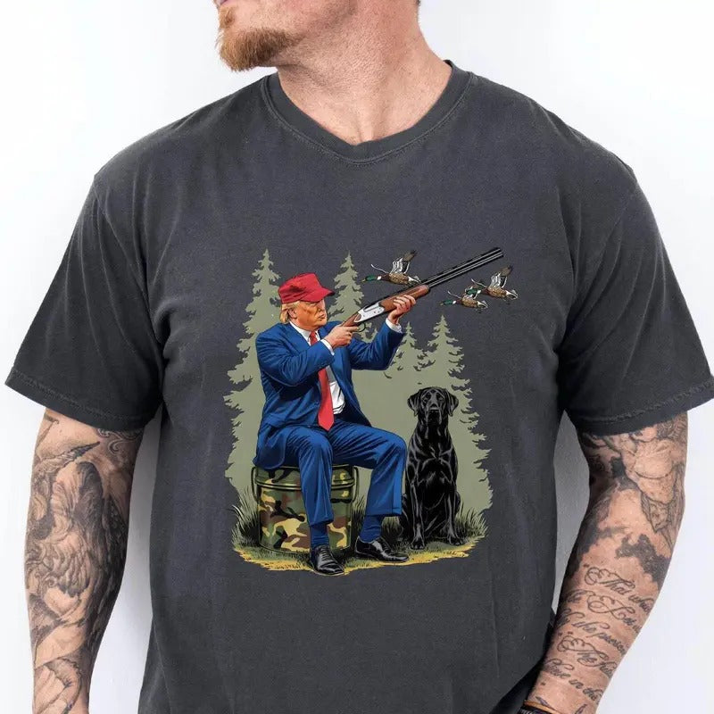 [Up To 5XL] Hunting Trump Shirt - Trump 2024 Shirt - Trump Funny Hunting Shirt - Hunting Men Christmas Gift