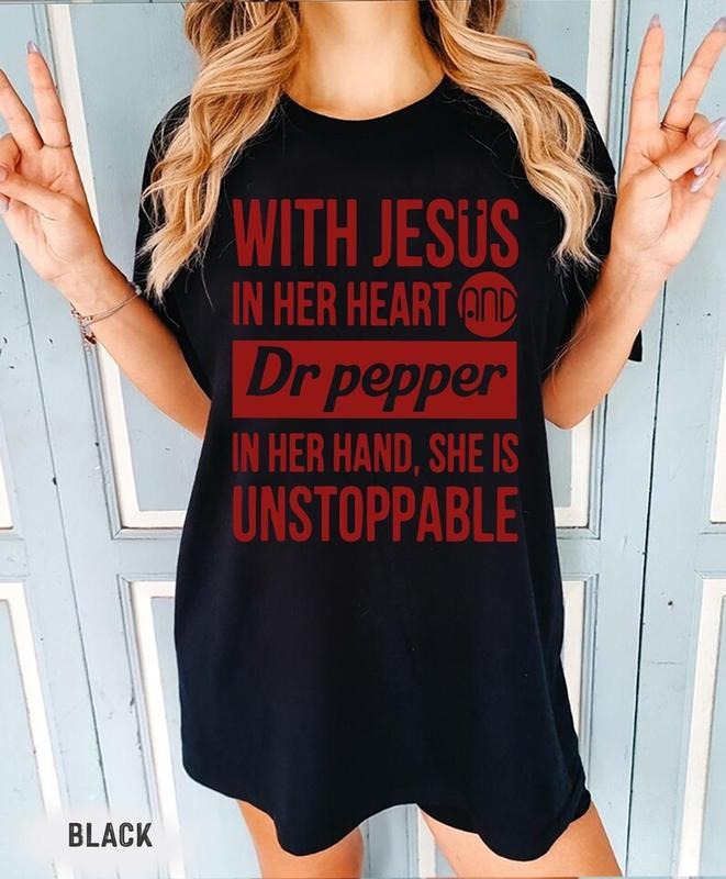 [Up To 5XL] Jesus In Her Heart Shirt, Dr Pepper Shirt, Dr Pepper Pink Bow Coquette Shirt, Dr Pepper Lovers Shirts, Cute...