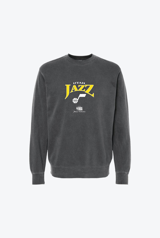 Utah Jazz Vintage Embroidered Crewneck - Black