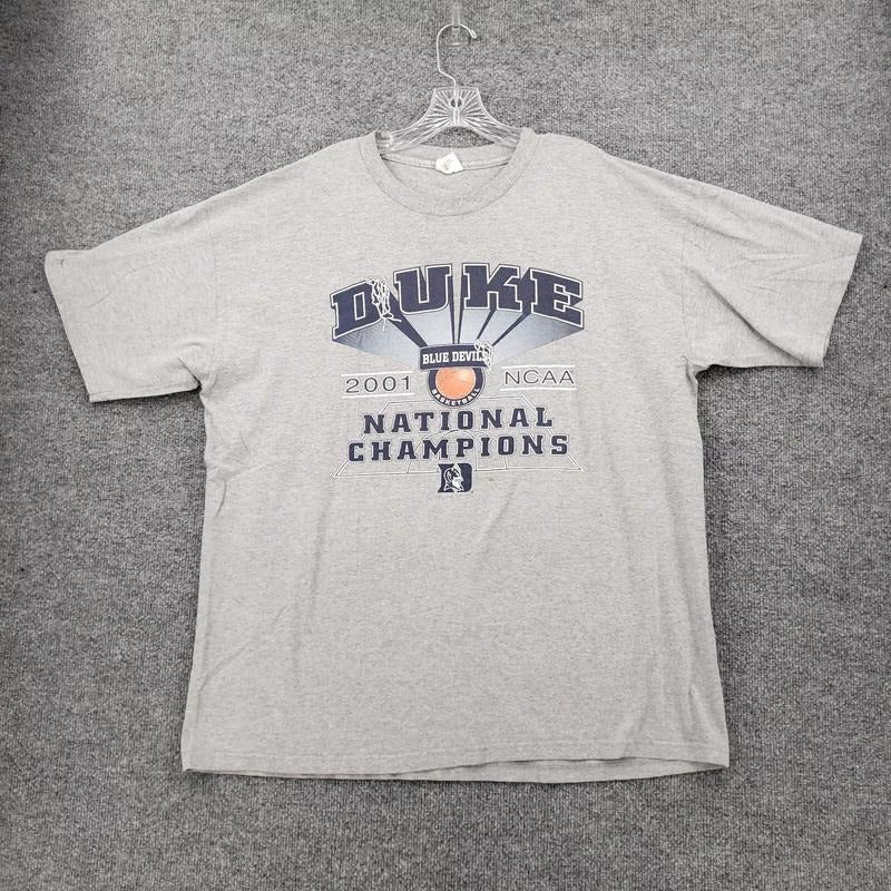 VINTAGE Duke Blue Devils T Shirt Men Gray 2001 National Champions TeeUnisex T-shirt Sweatshirt Hoodie 12