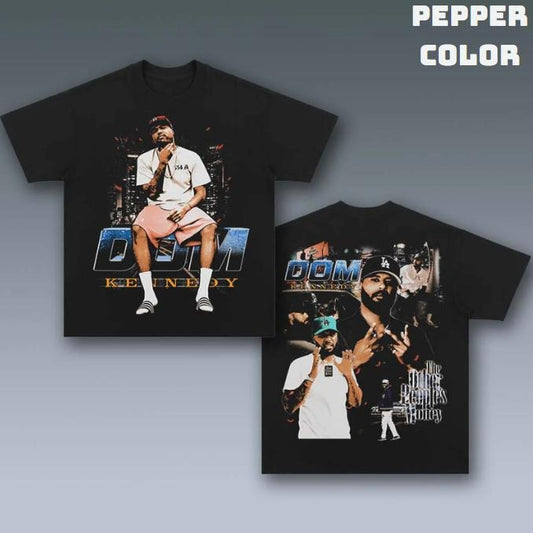 VINTAGE TEE | DOM KENNEDY, Double Sided Prints Vintage T-Shirt, Graphic Tee Shirt, Unisex T-Shirt, Gift For Him, Crewneck Short Sleeve Shirt, Shirt Trending Top Menswear Underwearstyle{n002}2