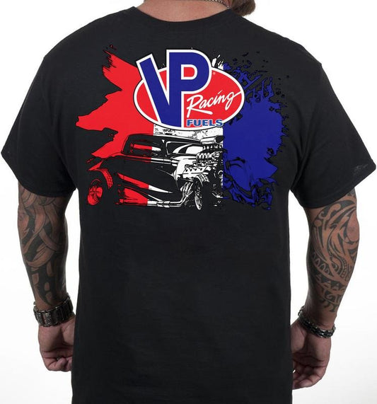 VP Racing Patriotic 2 Sides T-Shirt - Vintage Hot Rod Muscle Car Graphic Tee  for Car Enthusiasts Men's Cotton Tee - Old School Tee Gift - Tshirt, Top Menswear Streetwear Tropical Crewneck Shortsleeve Casual tee shirt cotton t-shirt