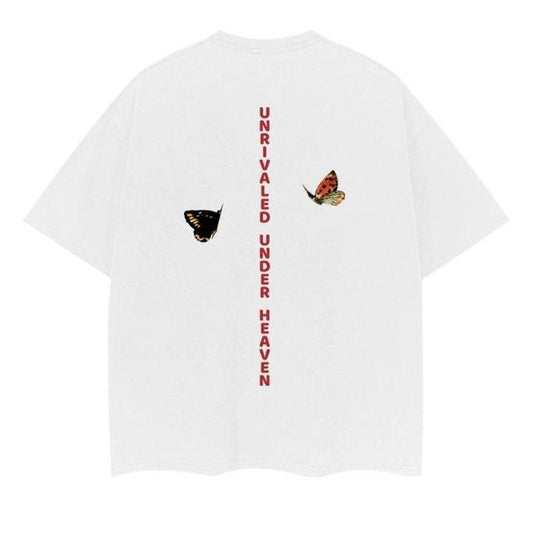 Vagabond "Metamorphosis" Heavyweight Vintage Tee 100% Cotton OVERSIZED Anime T-shirt Menswear Top Crew Necks Tshirt Casual Streetwear White Crewneck Tropical Shortsleeve