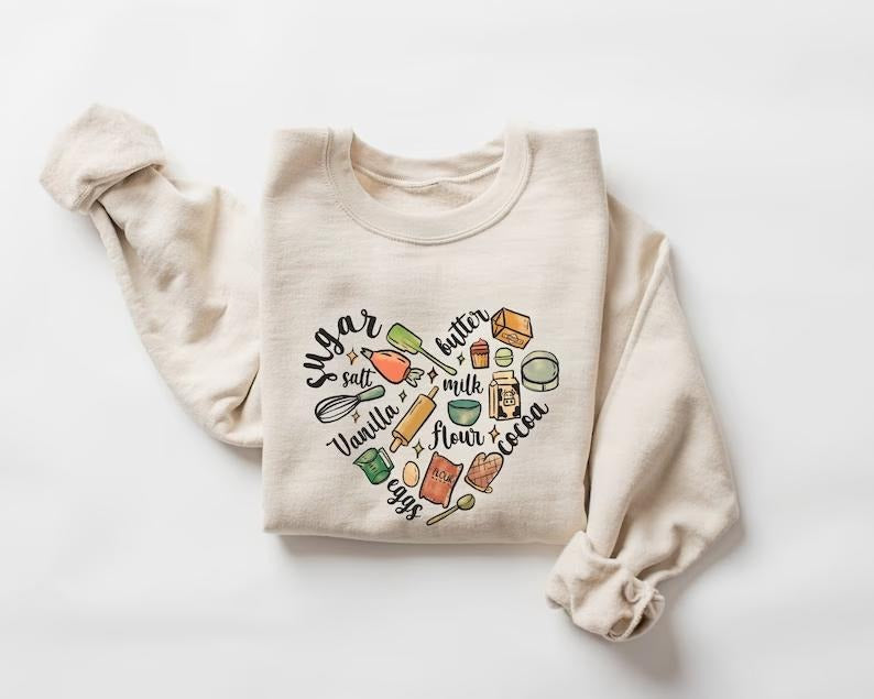 Valentine Baker Sweatshirt, Baking Crewneck Sweatshirt, Baking Sweatshirt Cotton Menswear T-Shirts, Hoodie