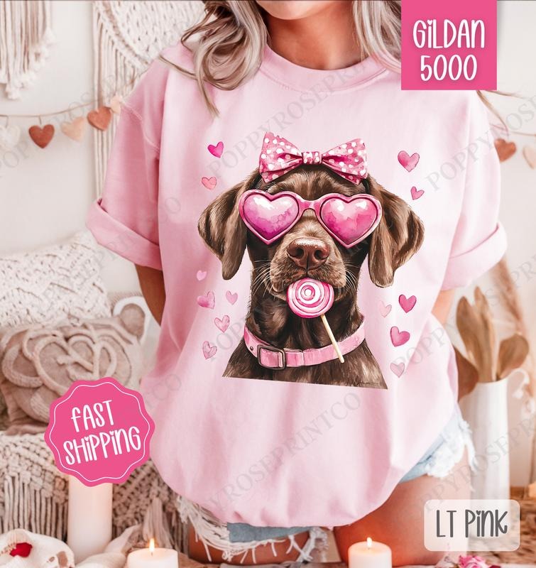 Valentine Chocolate Lab Shirt Gildan, Valentine's Day Women's Tee, Cute Women's Tshirt Plus Sizes Hoodie, Sweatshirt
