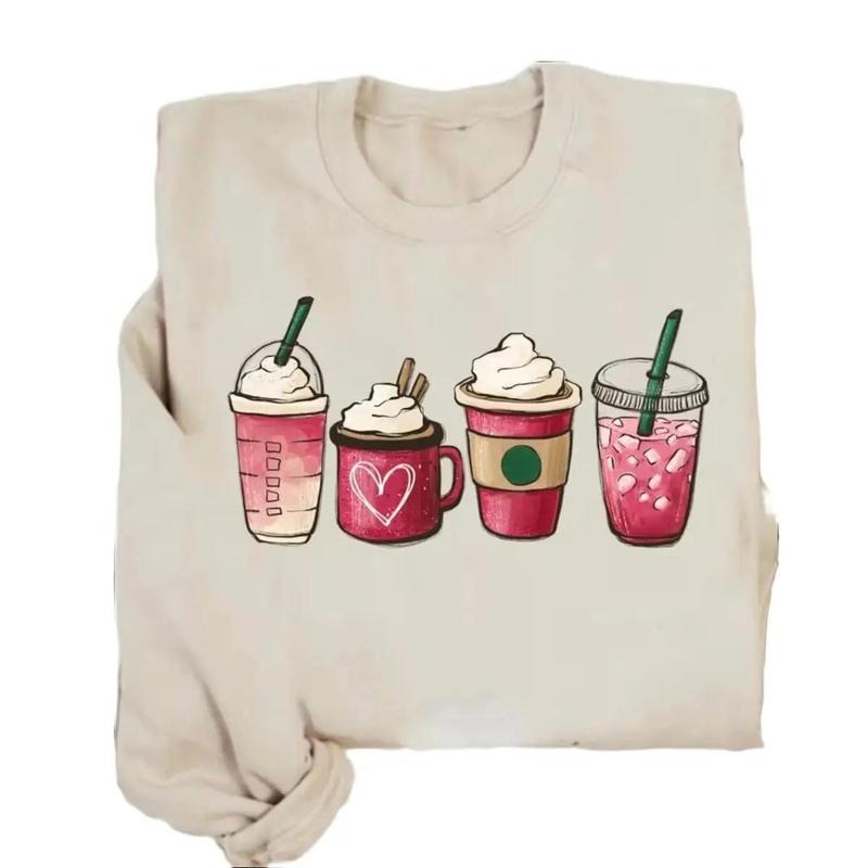 Valentine Coffee Heart Sweatshirt, Funny Valentine Gift for Women T-Shirts, Hoodie | InkThreadWorks.com