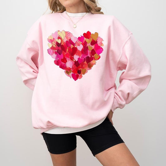 Valentine Day Heart Brushstroke Sweatshirt, Valentine Sweatshirt, Valentines Day Sweatshirt, xoxo Sweatshirt, Valentine...