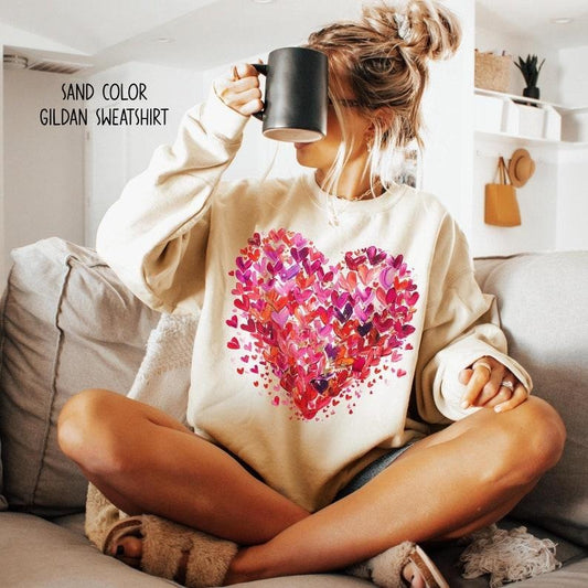 Valentine Heart Sweatshirt , Heart Valentines Day Shirt for Women, Valentine Shirts, Valentines Day Gift, For Men, For...