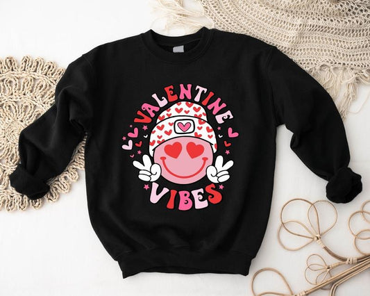 Valentine Vibes Sweatshirt, Valentine's Day Hoodie, Retro Valentines Sweater, I Love You Hoodie, Gift Sweater For Wife,...