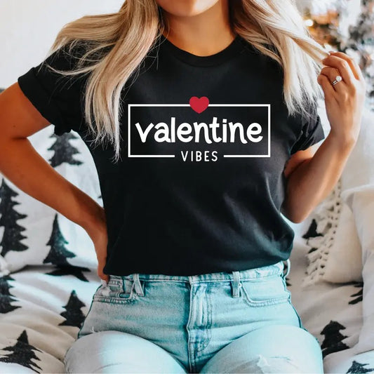 Valentine Vibes T-Shirt, Funny Valentines Shirt, Valentines Day Gift Tee, Valentine Vibes Heart Tee, Lovers Valentine Tee, Valentine Party Shirt.