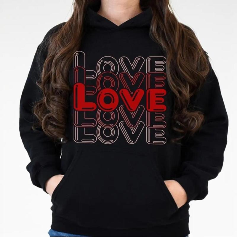 Valentine's Day Sweatshirt, Love Sweatshirt Gift for Women T-Shirts, Hoodie | InkThreadWorks.com